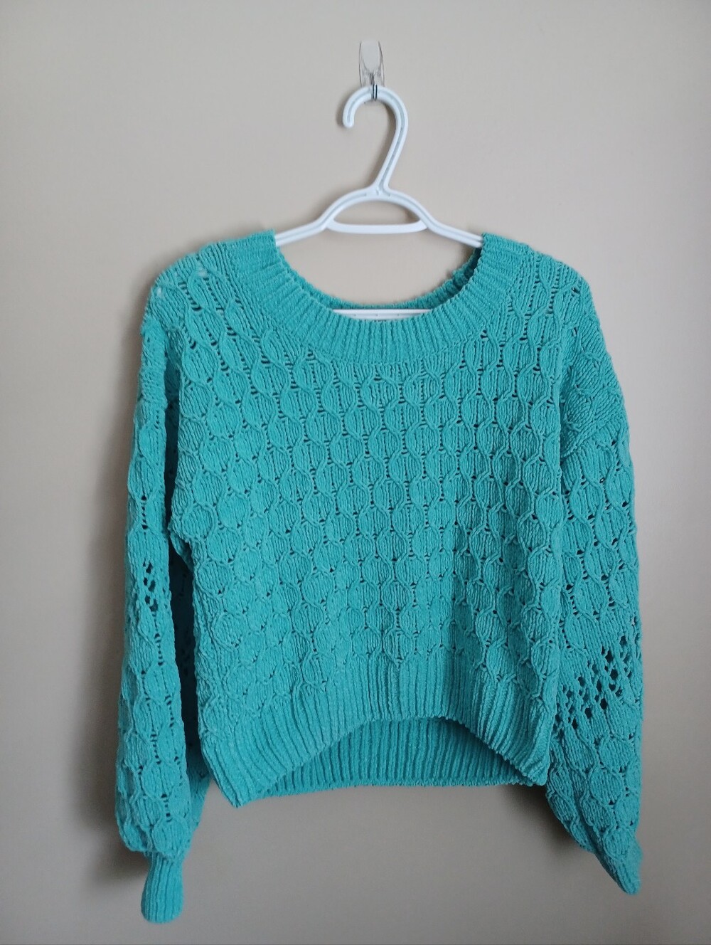 Women's Size M Charlotte Russe Green Polyester Sweater‎ Knit Cardigan Top Shirt